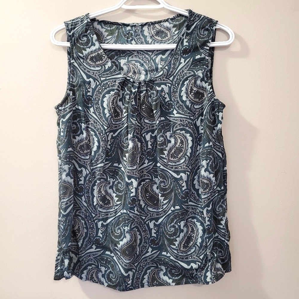 Paisley Print Silk Blouse - Read for Sizing